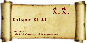 Kalaper Kitti névjegykártya